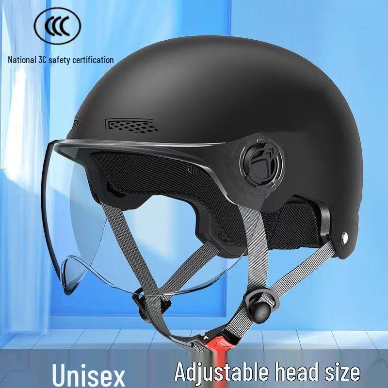 3C Certified Women's Electric Scooter Helmet, Breathable, Sun-Protection, All-Season Half Helmet for Motorcycle Riding.