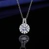 Two Carat Moissanite Princess Round Pendant Necklace - Women's Versatile Clavicle Chain