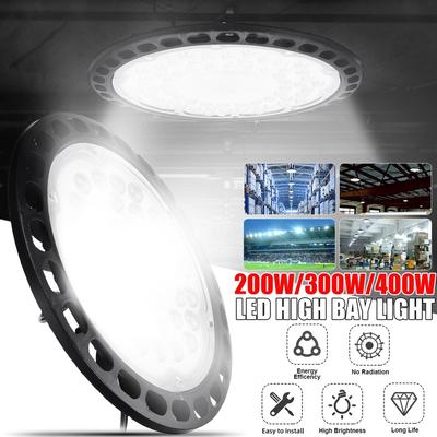 200W 300W 500W UFO LED High Bay Light AC220V Waterproof Warehouse Garage Light Super Bright Commercial Industrial Lighting
