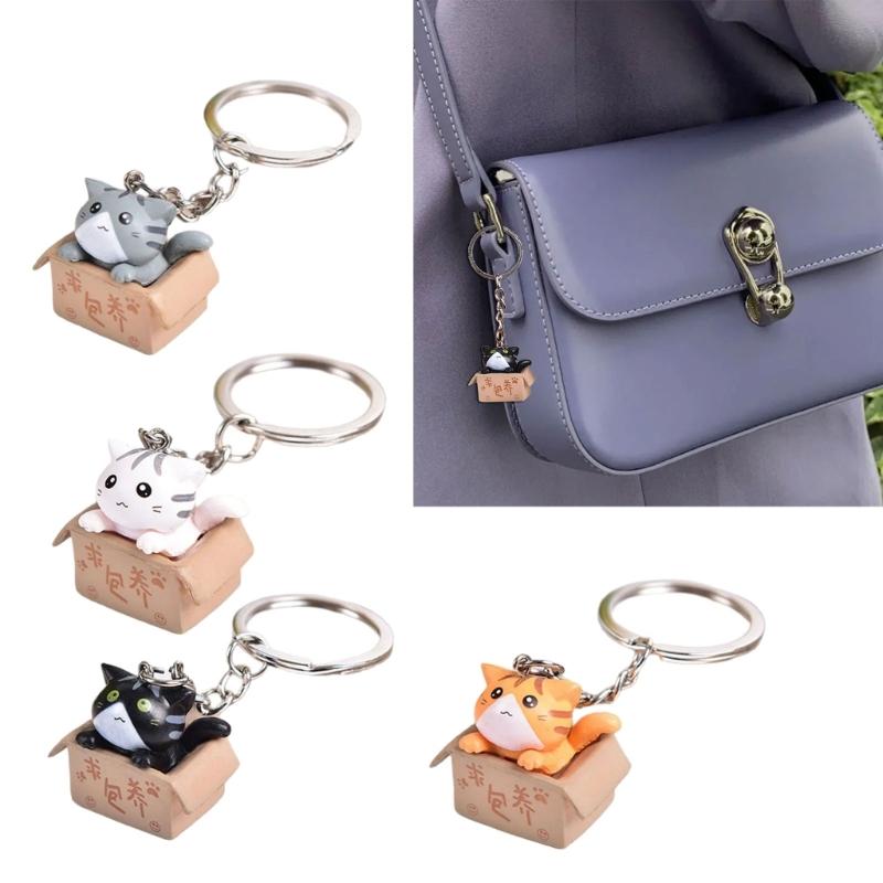 Happy Cats Keychain Small Key Holder Lovely Stylish Pendant for Versatile Daily Accessories Backpack and Gifts  Ornament