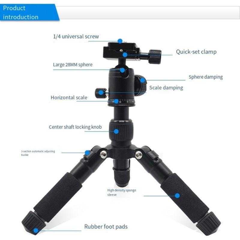 Desktop Tripod 20Inch Mini Size with 360 Degree Rotation Head Supports Up to 11lbs for Travel DSLR Cameras and Phones