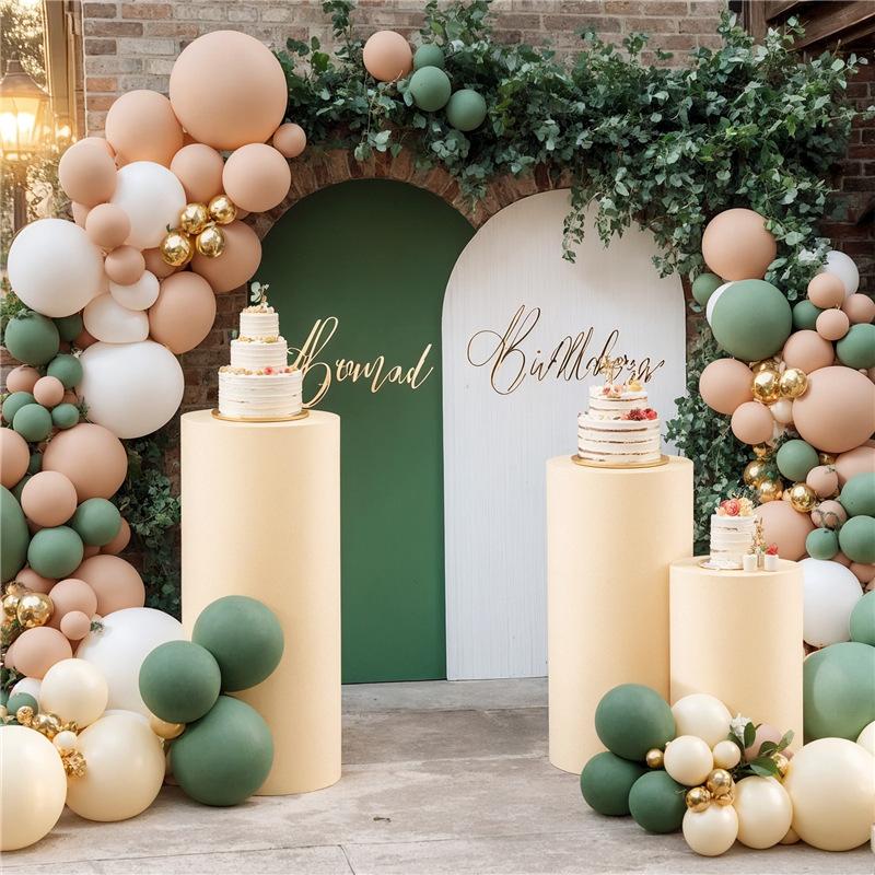 3Pcs Cylinder Plinth Stand Covers Dessert Tables Cloth Pedestal Covers For Wedding Thanksgiving Birthday Party Decoration