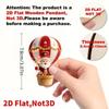 10Pcs Christmas Tree Decoration Christmas Wooden Hot Air Balloon Santa Claus 2D Flat Wooden Pendant Holiday Gift