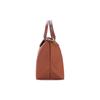 Longchamp Le Pliage Green 23 Składana Torba Tote z Zapięciem na Zatrzask i Zamek Błyskawiczny z Płótna z Recyklingu ze Skórzanymi Wykończeniami Mała Damska Torba Tote Brandy 1621919504
