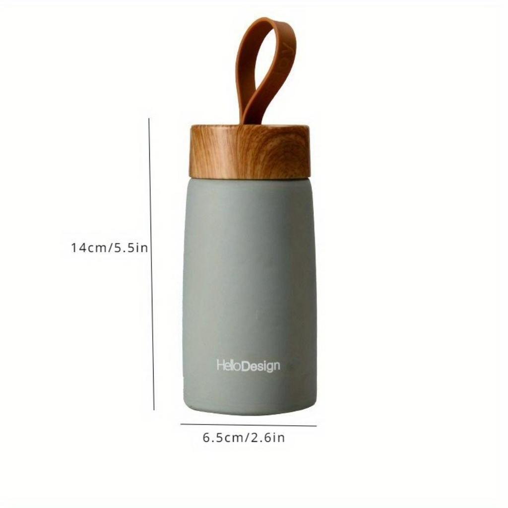 Cupă izolată din oțel inoxidabil 304 cu granulație de lemn creativă, ceașcă cu apă cu vid creativă, ceașcă mini drăguț pentru burtă mare