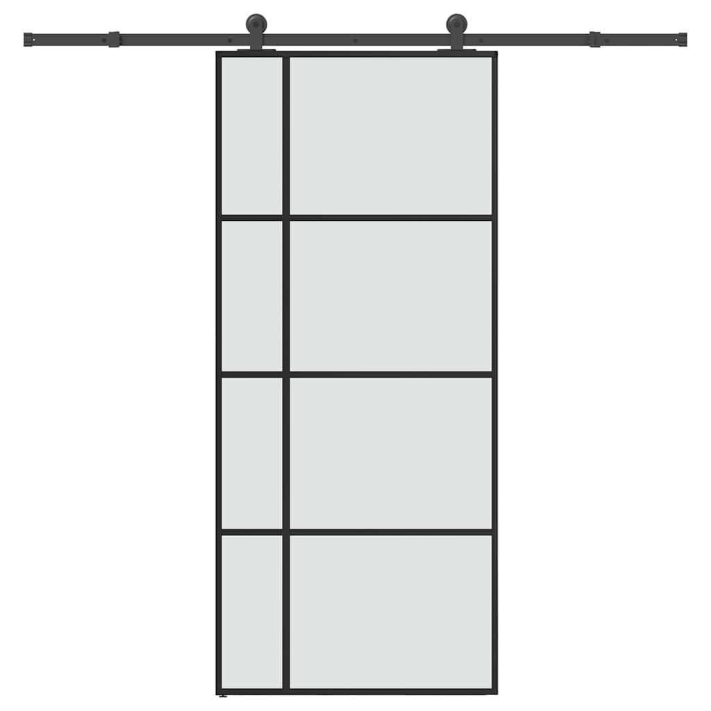 Vidaxl Sliding Door With Hardware, 90X205 Cm, ESG Glass And Aluminum