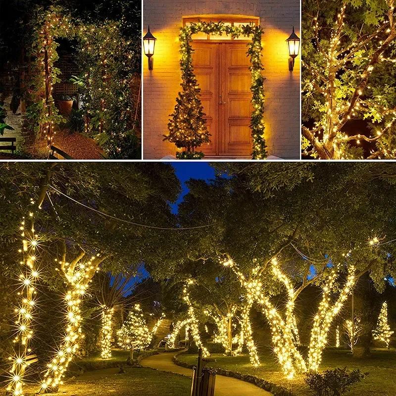 Ghirlandă luminoasă solară cu 30 LED-uri, Grădină de zâne, Lampă impermeabilă de exterior, Ghirlandă pentru Crăciun, Sărbători Xmas, Petrecere, Decorare casă