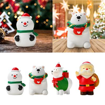 Christmas Tabletop Ornament Resin Figurine Cute Classic Characters Handcrafted Xmas Decor Shelf Sculpture for Holiday Gift