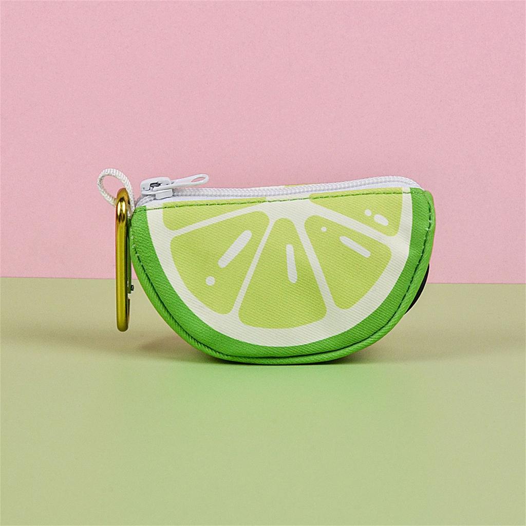 Zippered Dog Poop Bag Dispenser Hangable Dog Poop Bag Holder Outdoor Pet Walking Gear Fruit Print Pet Waste Bag Holder