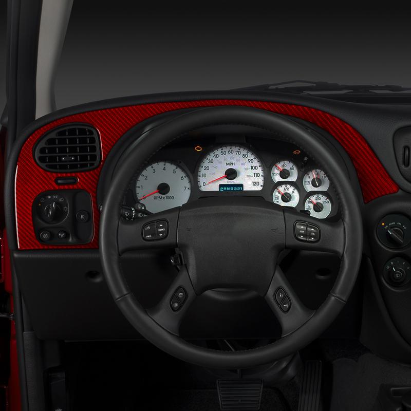 Real Carbon Fiber Car Accessories Trim Red Cover Soft Sticker For Chevrolet Trailblazer 2002 2003 2004 2005 2006 2007 2008 2009