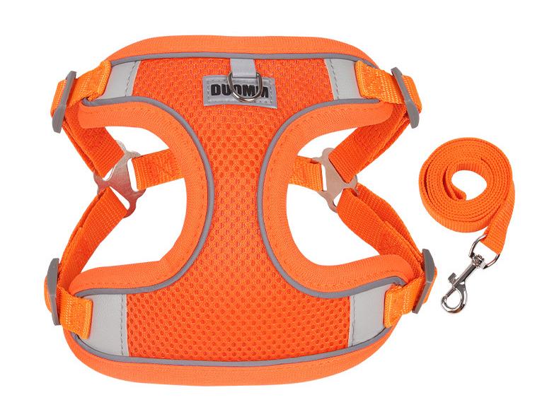 Reflective Vest-Style Dog Harness & Leash for Small Breeds