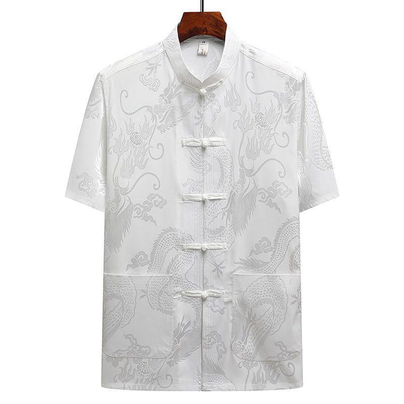 

Мужской костюм Ice Silk Tang — короткий рукав, свободный крой, китайский стиль для пожилых людей, идеально подходит для лета Size 185 (suggested for 82-90 kg)