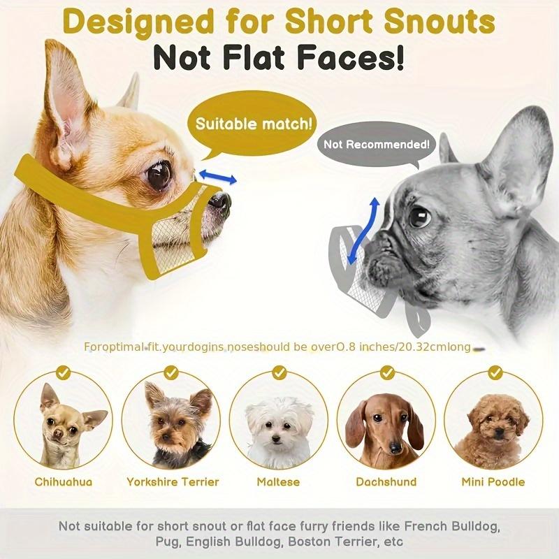 1Pc Breathable Mesh Dog Muzzle for Short-Nosed Breeds, Anti-Bite for Small & Medium Dogs