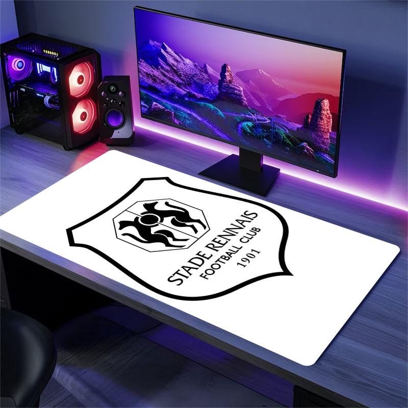 Stade Rennais FC Mouse Pad, Large Gaming Desk Mat, Non-slip XXL Mousepad for Laptop & Tablet, Mini PC Playmat with Stitched Edges