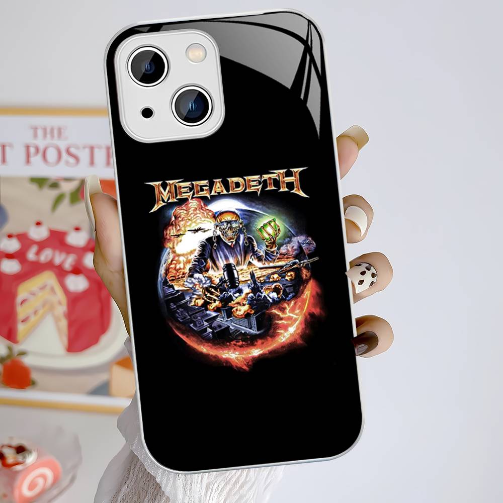 Music Band M-Megadeth Tempered Glass For Iphone 14 13 12 11 Pro Mini XS MAX 14Plus X XS XR Cover