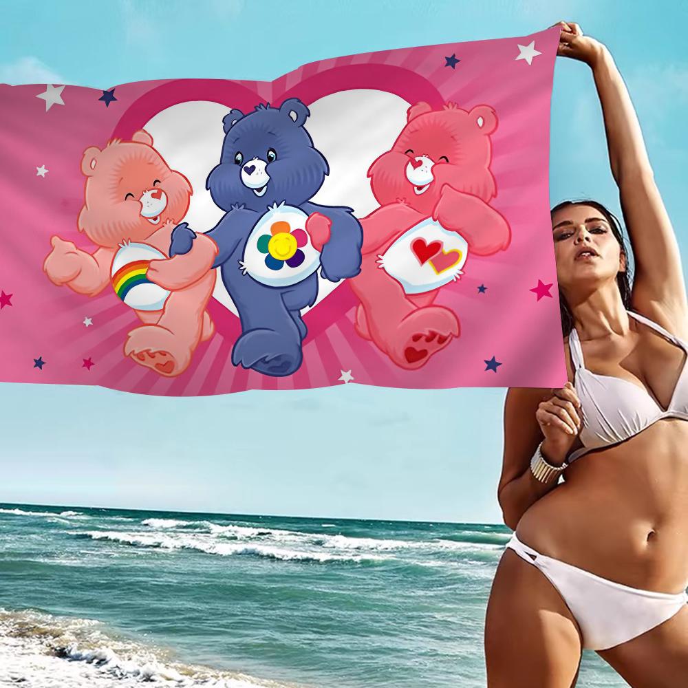 CARE BEARS Microfiber Printed Beach Towel Mountain Climbing Yoga Beach Swimming Running Absorbent Soft Towel