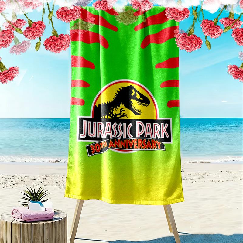 Jurassic Print Beach Towel, Large Soft Quick Dry Towel for Beach Camping Swimming