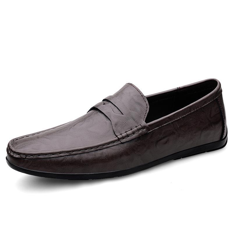 Seasonal Men's Breathable Soft-sole Leather Loafers – Slip-on British Style Casual Shoes