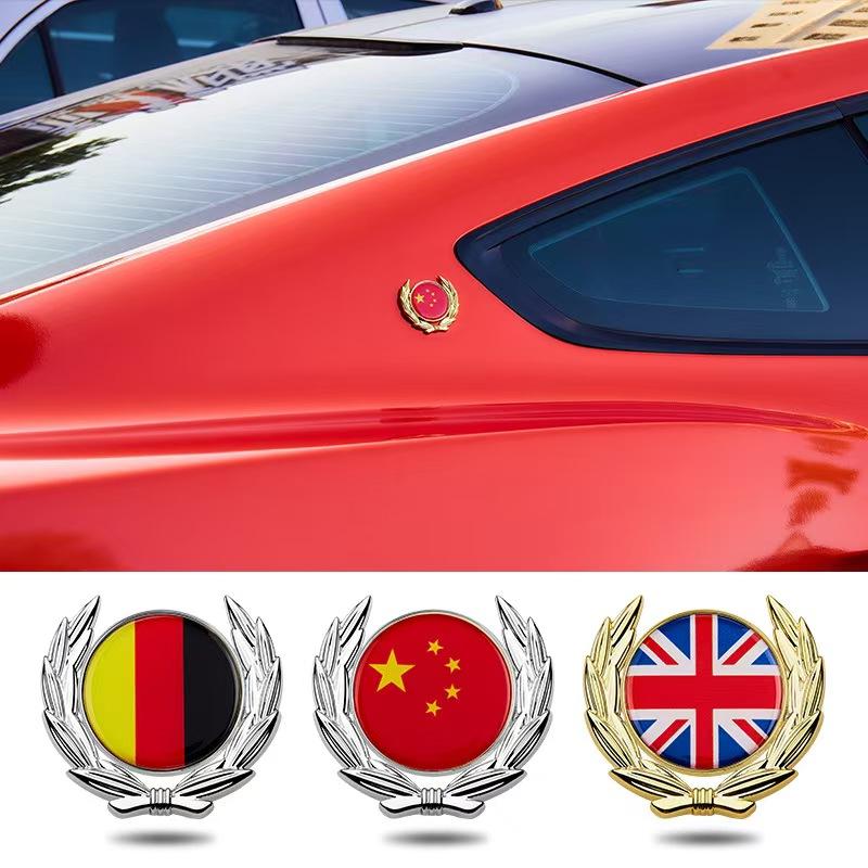 Car Metal National Flag Car Sticker China United States United Kingdom France Germany Italy National Flag Car Emblem Car Sticker Side Emblem