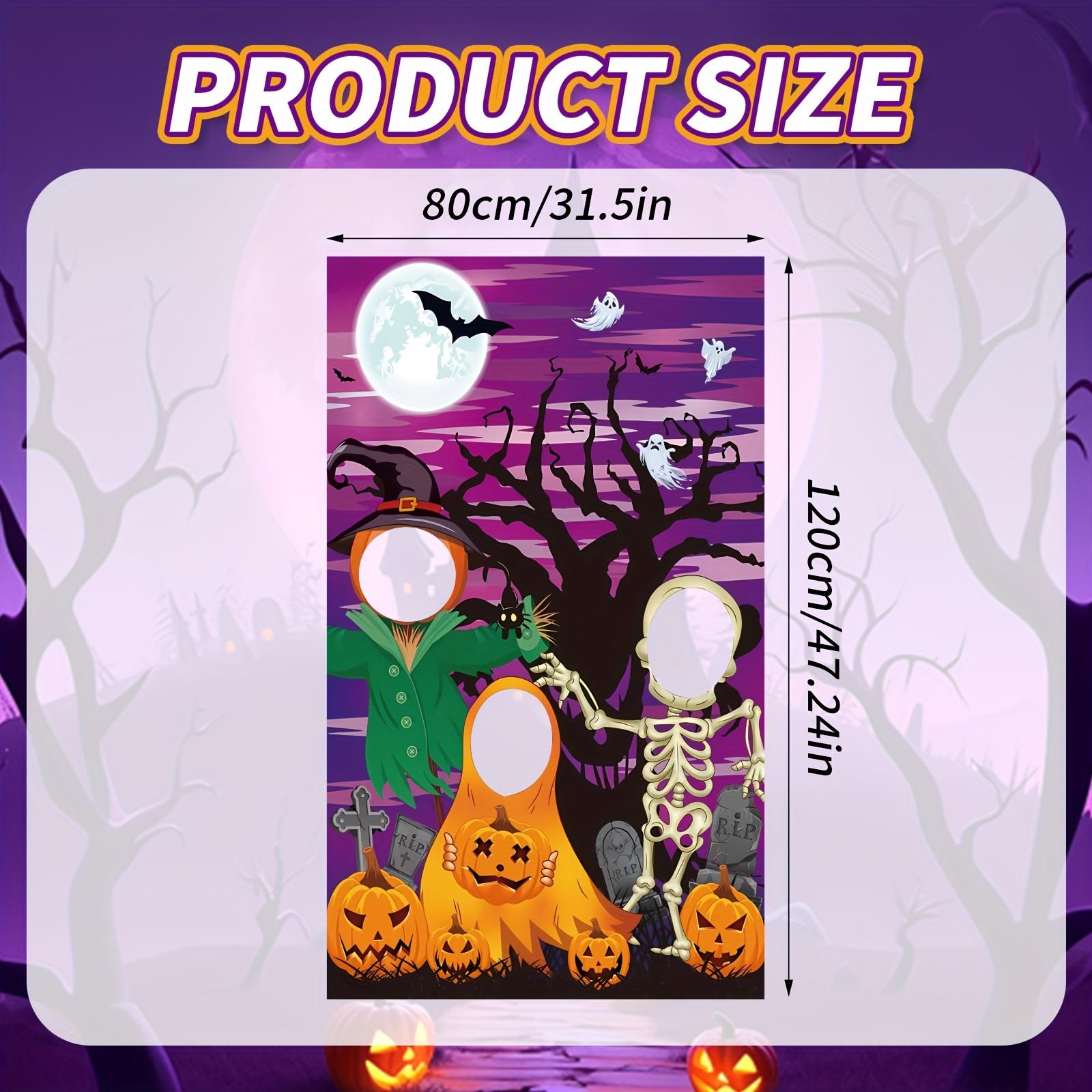 

1pcs Halloween Fun Photo Background Cloth Pumpkin Skeleton Witch Halloween Party Decorative Props Fun Party Decoration Gift 2025