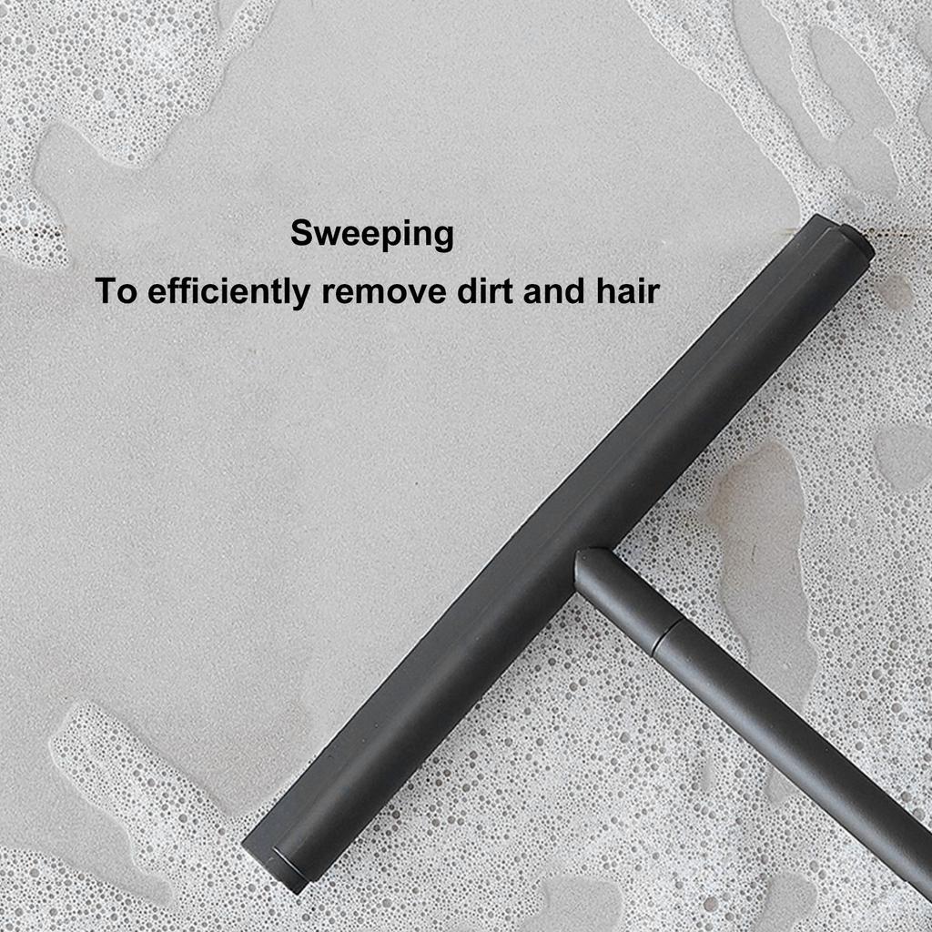 Floor Squeegee with Long Handle Silicone Squeegee for Bathroom Home Kitchen Tile Pet Hair Glass Window Marble Cleaning