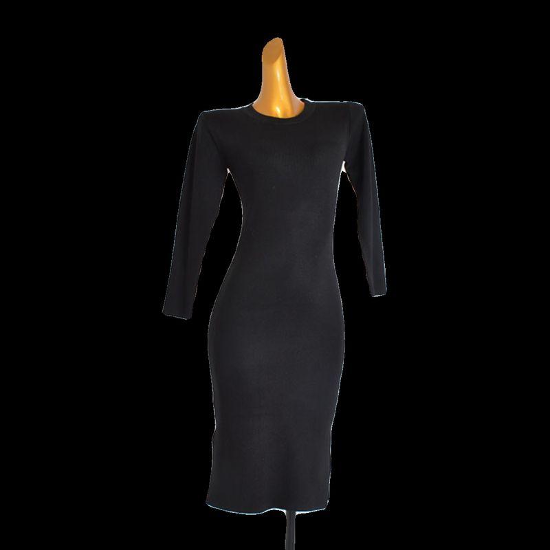 Spring & Fall New Sexy Slit Hemline at Hem Knitted Long-Sleeved Dress Women's Clothing Slimming Inner Bodycon Dress