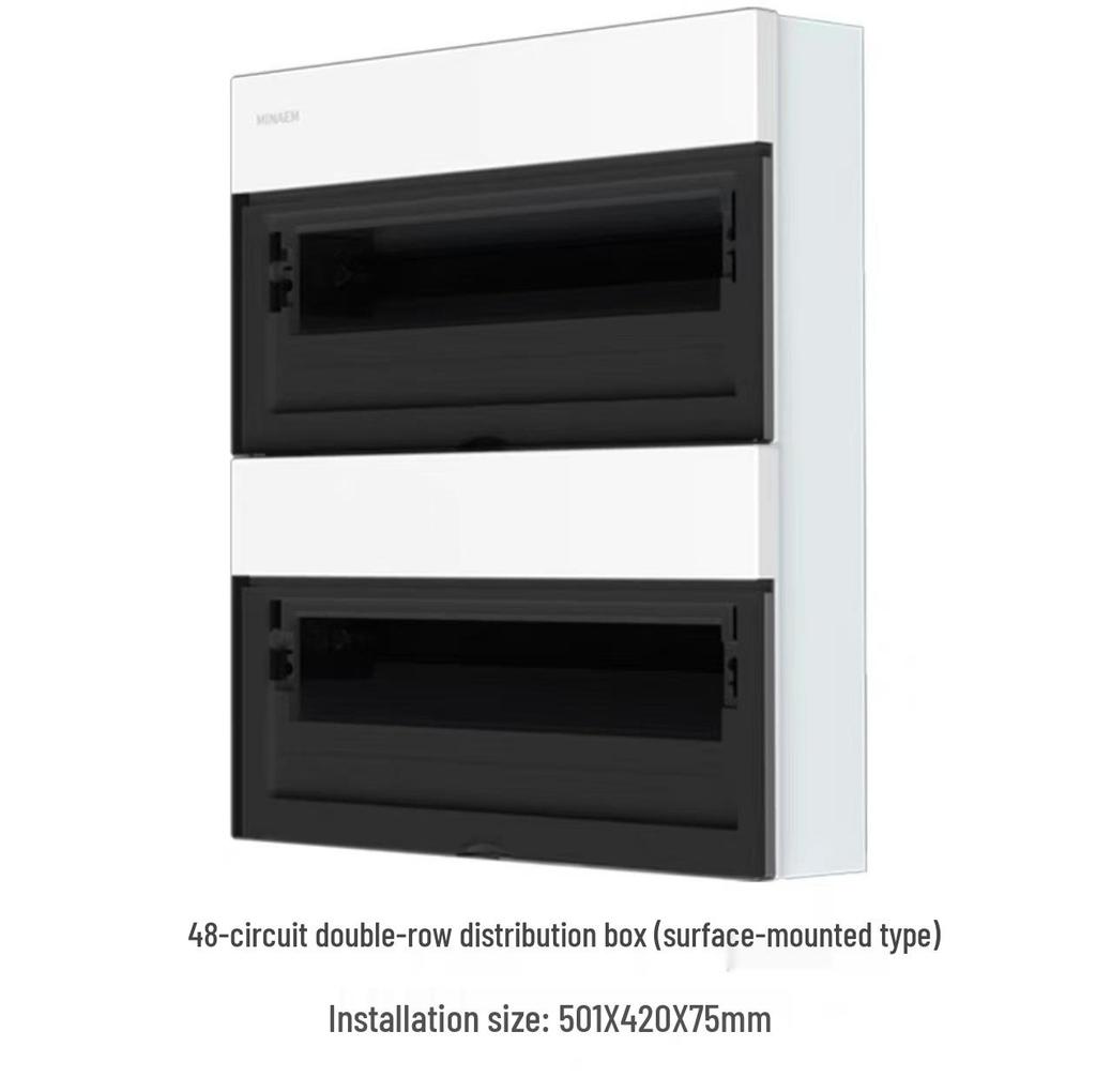 Monslang Surface-Mounted Indoor Distribution Box, 24-Position, High-Value Strong Current Control Box for Household Wiring.