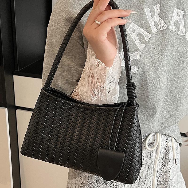Korean Niche Hand-woven Underarm Bag Women's Fashion Casual Portable Mother and Child Bag Large Capacity Shoulder Bag Women's Bag