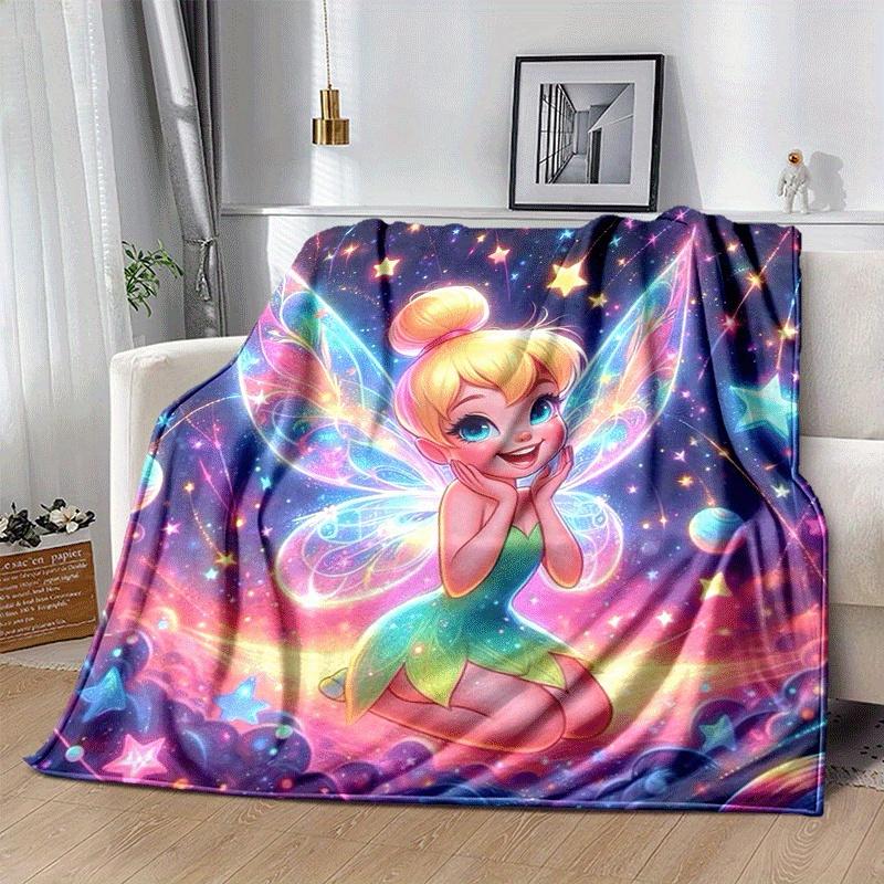 1pc Tinker Bell Printing Blanket - Soft, All-Season Throw for Office Blanket, Car, Travel