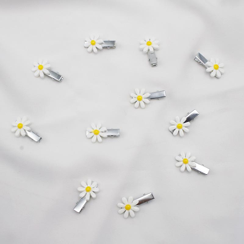 Lystrfac12/6/3Pcs Fashion Daisy Decor Hair Clips for Women Girls Head Top Clip Hairpin Hairgrips Headwear Hair Accessories