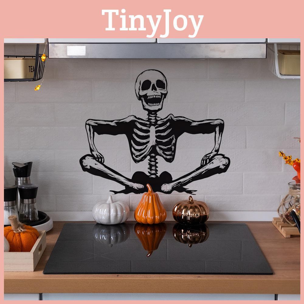 Halloween Skeleton Smiling Glass Showcase Bedroom Home Decoration Stickers Wall