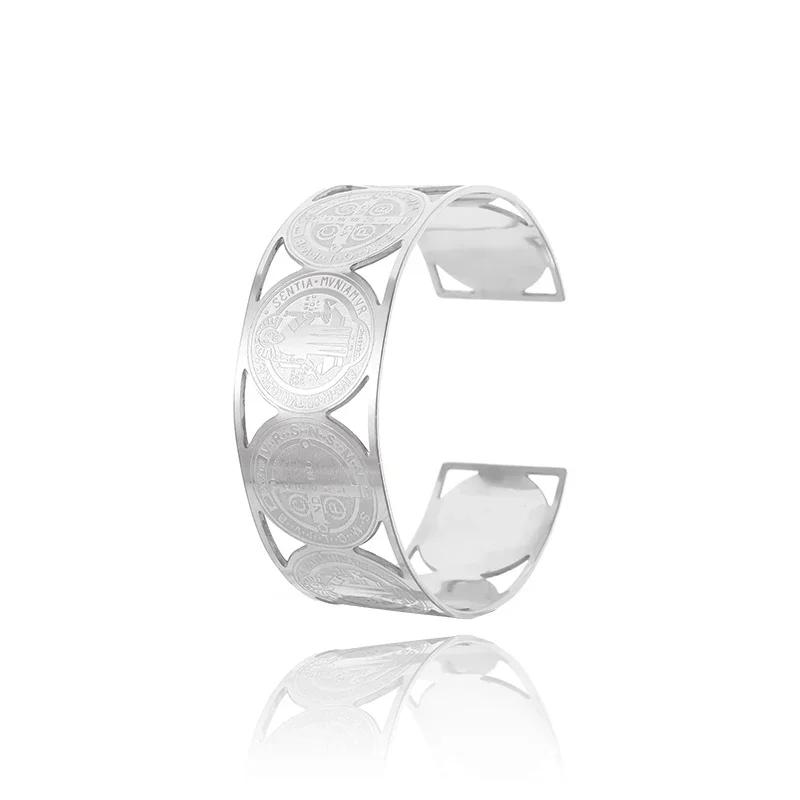 High Quality Titanium Steel Polished C Shape 6mm Open Bracelet Men's Fashion Punk Casual Cuff Bangles Couple Jewelry