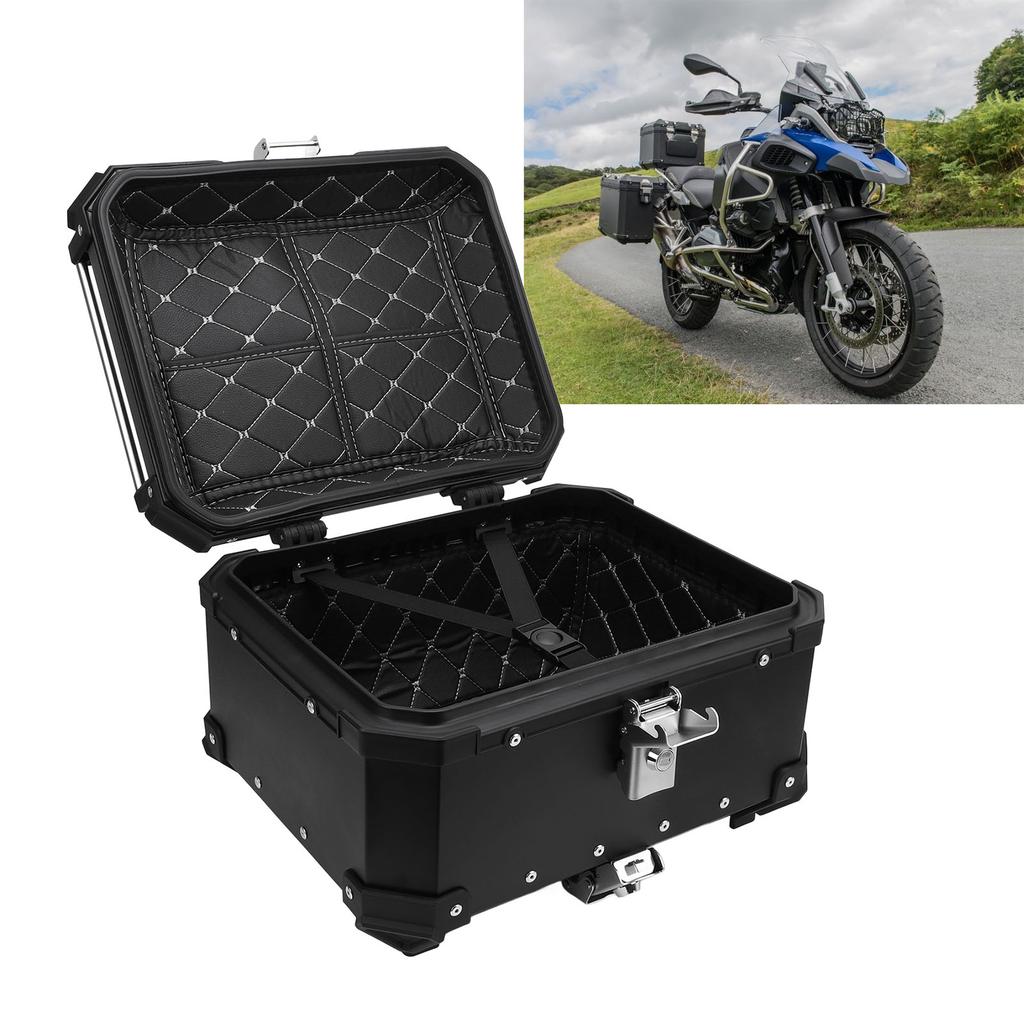 32L Motorcycle Top Box with Lock Quick Release Fit Water Resistant Motorcycle Luggage Top Case