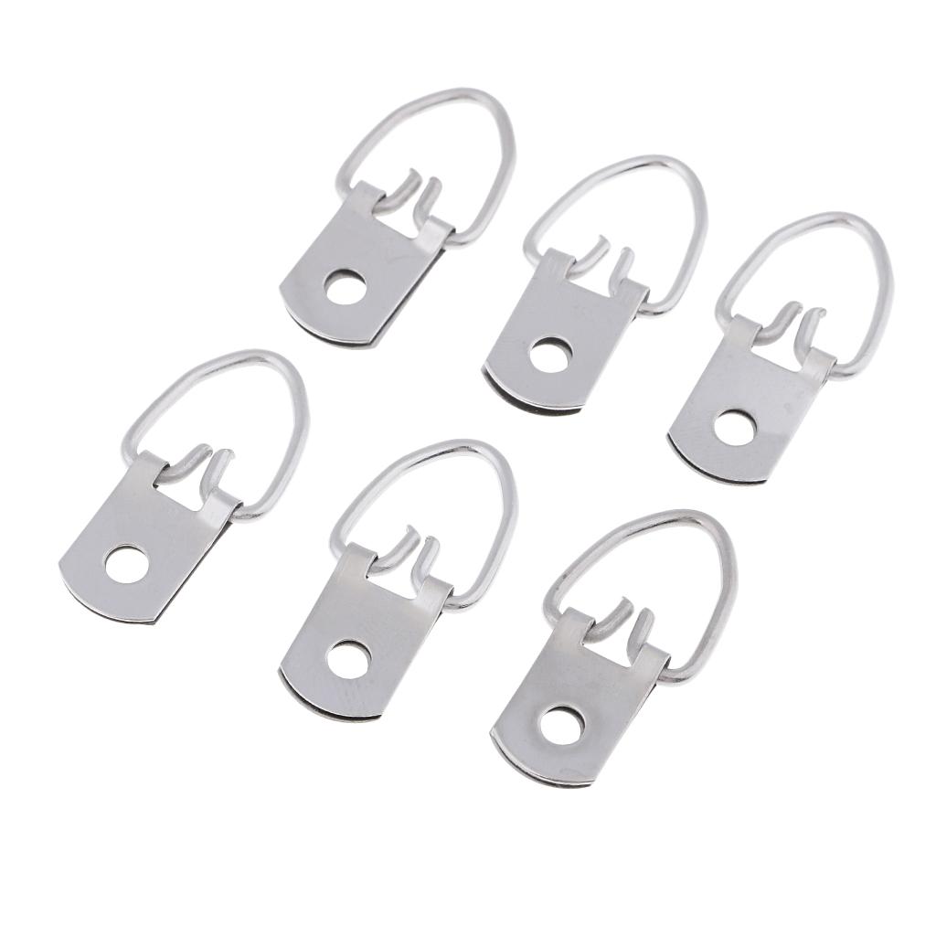 100 Pieces 3.2 x 1.5 cm Single Hole D Picture Hooks Wall Hangers Heavy Duty
