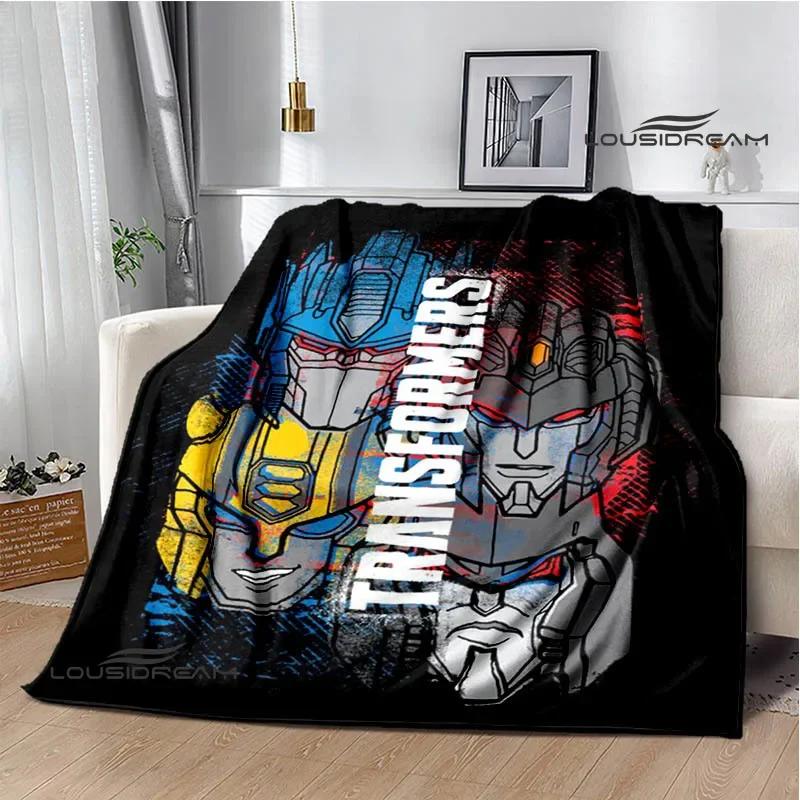 T-Transformers Cartoon Printed blankets picnic blanket Warm blankets Flannel Soft Cozy Blanket Home travel blanket Birthday Gift