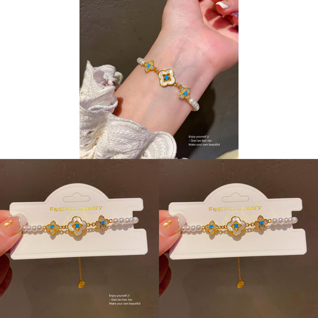 Light Luxury Flower Jewelry Bracelet With Gold Plating And Zircon For Women Gift