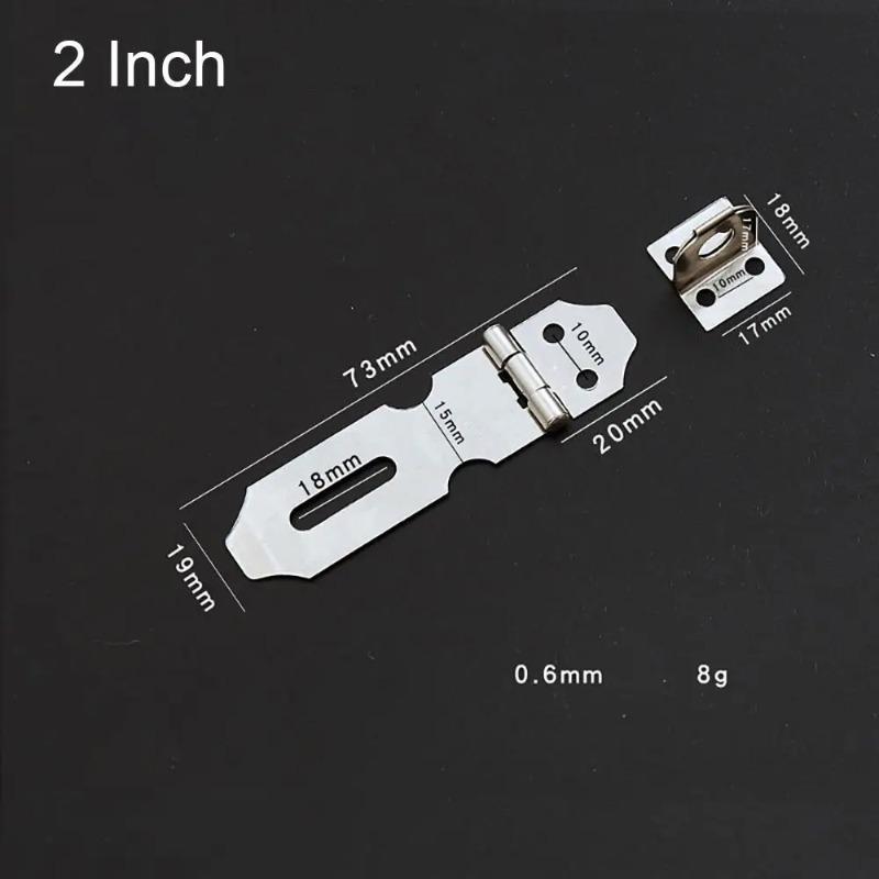 New Padlock Clasp Door Lock Anti Theft Buckle Hardware Window Staple Hasp Staple Stainless Steel Shed Latch 2/3/4/5inch Comes With Free Screws