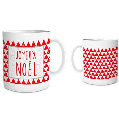 [Q3542] - Ceramic Mug 'Merry Christmas' Red White - 9.5x8 Cm