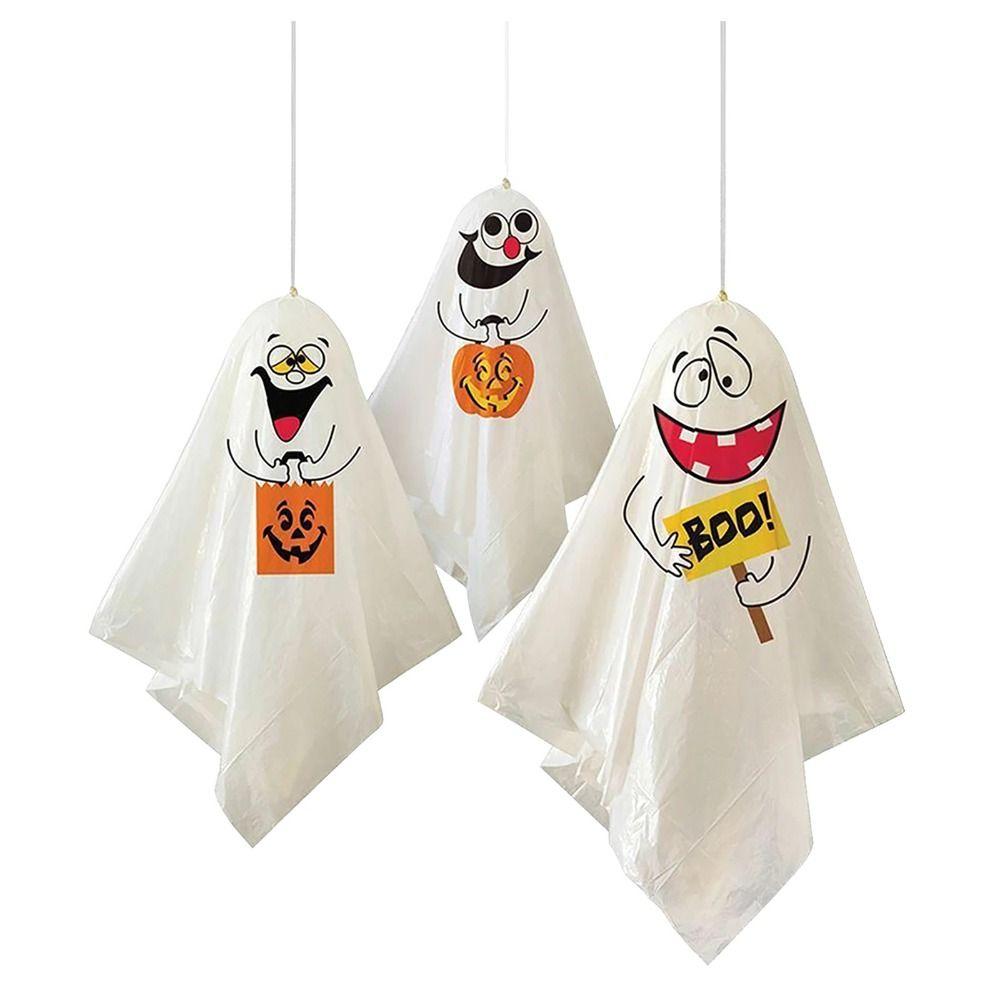 3pcs/set Spooky Finger Ghost Puppet Ghost Pumpkin Hanging Ghost  Cake Insert Card
