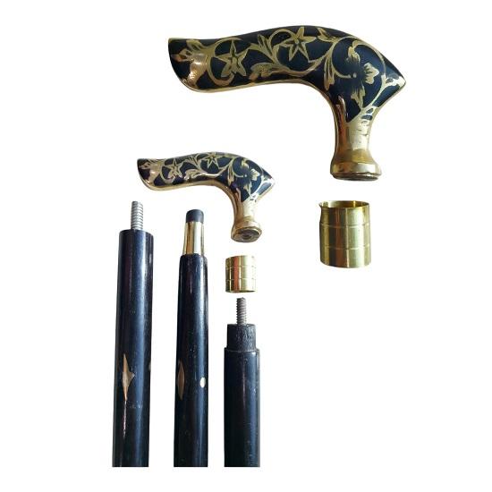 Dolchi  Walking Stick Cane with Brass Handle Perfect Gift for Grandpa and Grandma  93.98 cm