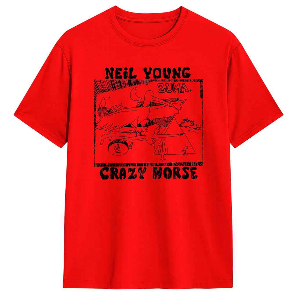Neil Young Crazy Horse Zuma T-shirt Estiva Fresche T-shirt Cotone Girocollo Abbigliamento Oversize Manica Corta Streetwear T-shirt