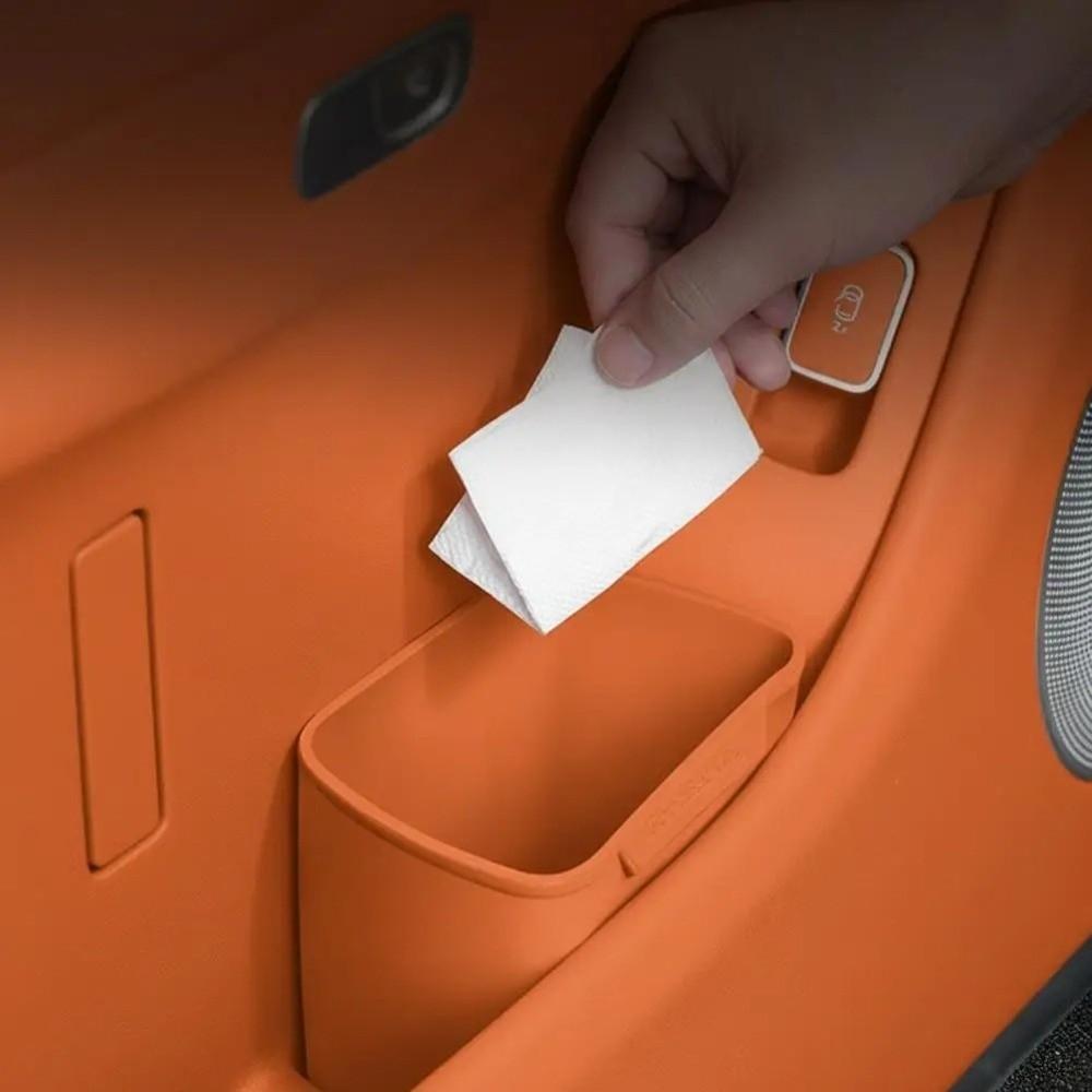 Hanging Car Door Storage Box Silicone Storage Bucket Universal Car Door Trash Can  Interior Access