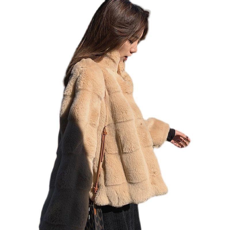 Danish mink imitation fur short coat new women's winter imitation mink velvet young stand-up collar fur top