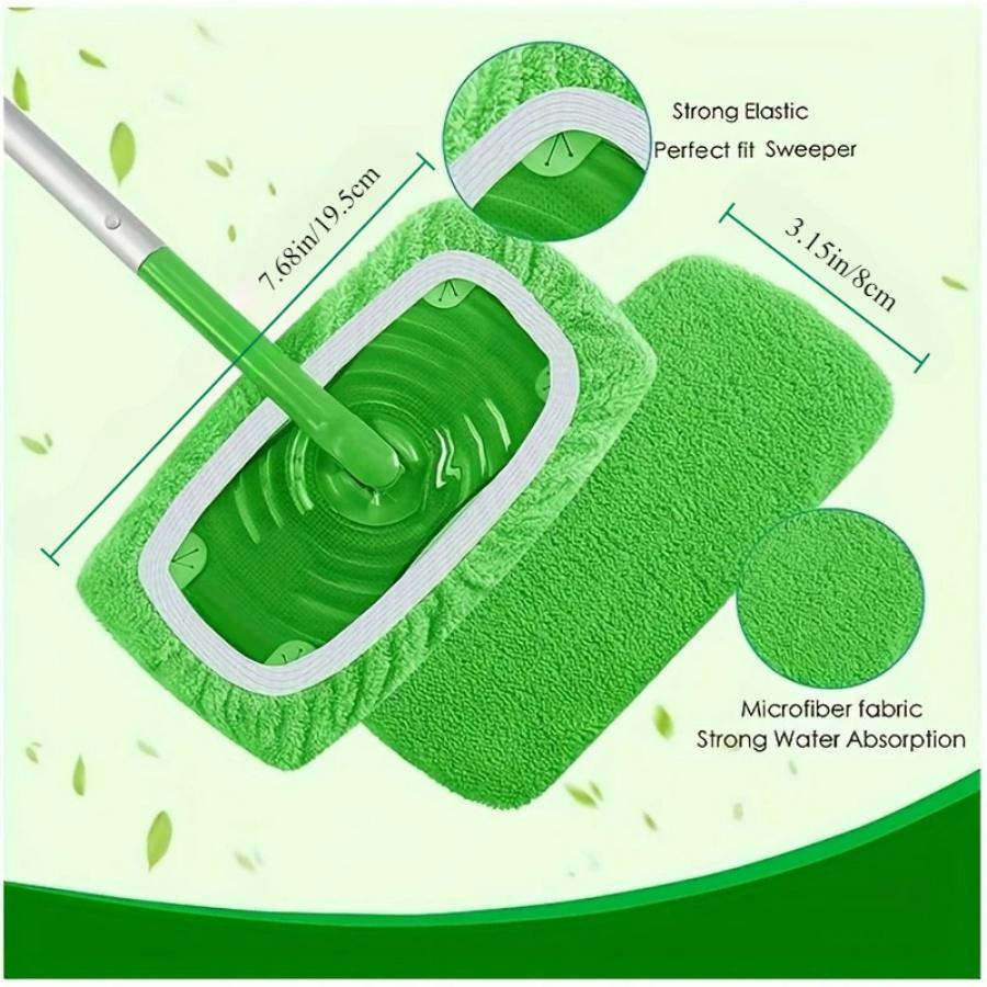 3 Piece Reusable Green/white/gray Mop Cloth Suitable for Sweeping Mops Dry and Wet Dual-use Multi Surface Floor Cleaning