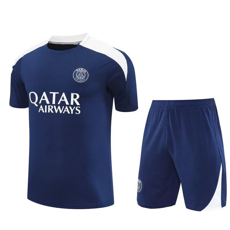 Paris Short Sleeve Training Jersey Set for Adults & Children - Summer Pre-Match Sports Kit