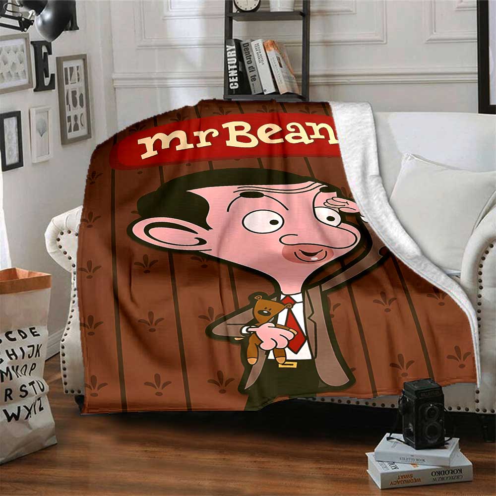 Mr Bean'S Cartoon Adventure Lightweight Blanket Comfortable Suitable for Sofa Couch Office Bed Picnics Four Seasons Universal Lovers Gift Y16