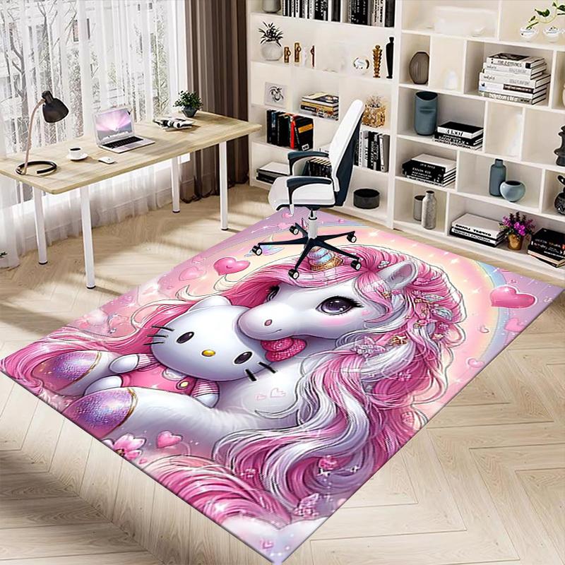 1pc Unicorn Hello Kitty Carpet Office Rug Outdoor Mat Home Decor Area Carpet Festival Gift Office desk chair carpet