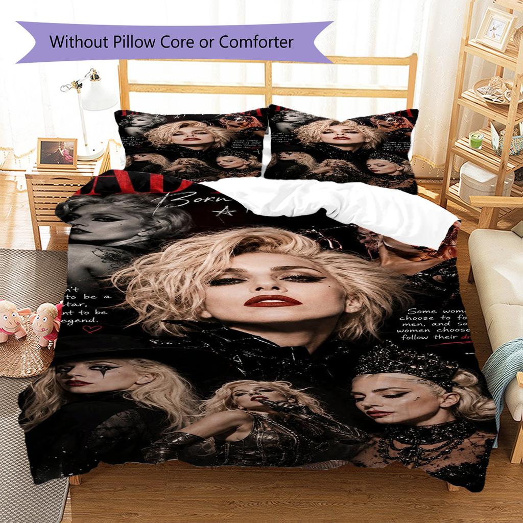 Gaga Pattern Bedding Set Quilt Cover Pillowcase Home Decor Gift (1 * duvet cover + 2 * pillowcase, without core)