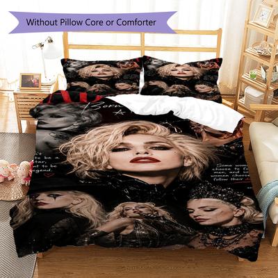 Set Biancheria da Letto con Fantasia Gaga Copripiumino Federa Decorazione per la Casa Regalo (1 * copripiumino + 2 * federa, senza nucleo)