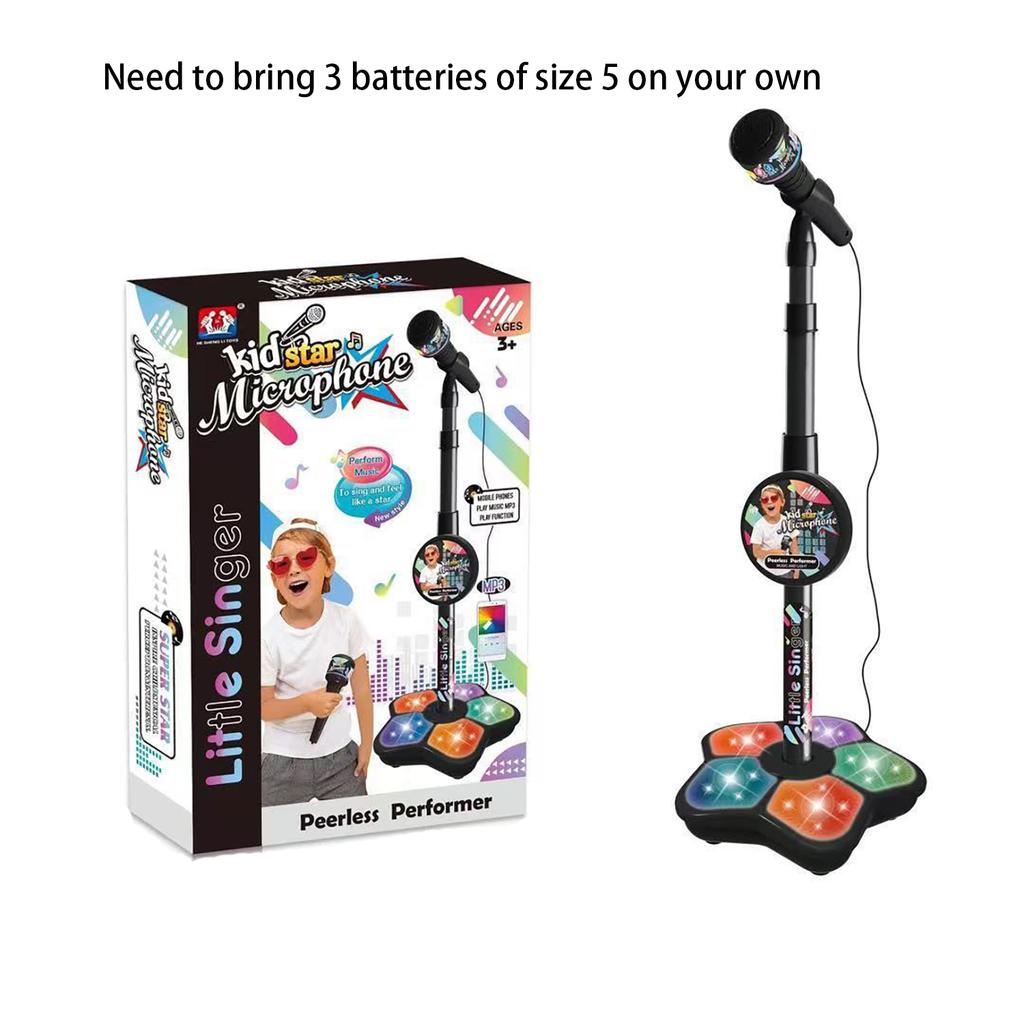 Children'S Microphone Toys With Cool Lighting And Music, Microphone Instrument Toys With Brackets